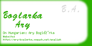 boglarka ary business card